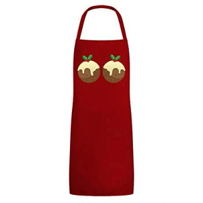 Image of Grindstore A Couple Of Christmas Puds Apron Red