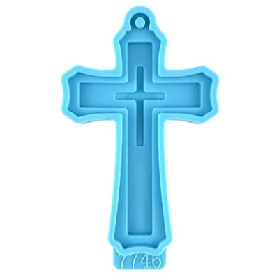 Image of Cross Silicone Mould Pendant Jewelry Casting Resin Decorative Craft Mold for DIY Crafts Keychain Crucifix Molds Epoxy Resin/Resin