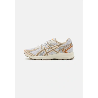 Image of Asics Sportstyle JOG 100S Unisex Trainers, Size: 10, White/greige Imitation leather/ textile
