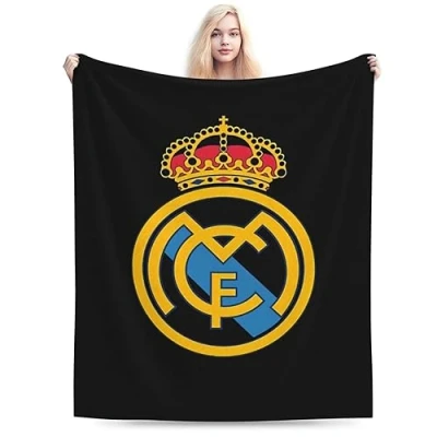 Image of ATOurDealss Real Madrid Blanket Soft Cozy Fleece Throw Plush Lightweight Warm Fuzzy Flannel Blankets and Throws for Couch Sofa Bed 80&quot;X60&quot;