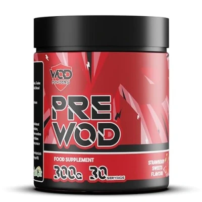 Image of Pre WOD Workout Supplement by Powders Elite Level Made in The UK for Functional Fitness (Strawberry Sweets)