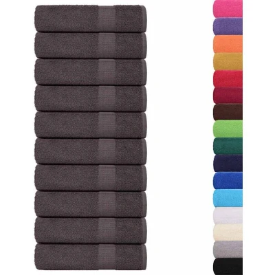 Image of vidaXL Bath Towels 10 pcs Anthracite 100x150 cm 360 gsm 100% Cotton