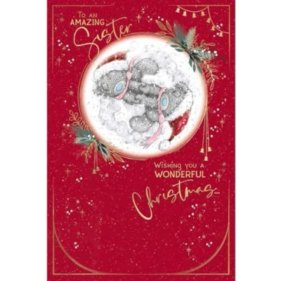 Image of Me To You Tatty Teddy Christmas Card An Amazing Sister 6x9ins Official Collection