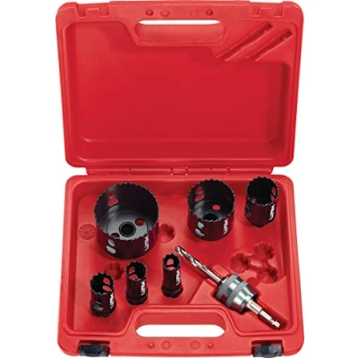 Image of Hilti 2261213 hole Saw Set, with universal arbor and pilot bit, 6x MultiCut saws, 19mm 68mm