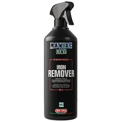 Image of Ma fra Maniac Car Detailing Line, Iron Remover Chemical Decontaminant 2in1 Concentrate, Cleans and Decontamine, Removes All Ferrous Contaminations from Rims, Bodywork Glasses, Format 1000 ml