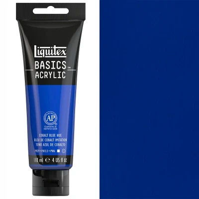 Image of Liquitex 8870018 Basics Acrylic Paint, Cobalt Blue Hue, 118 ml Tube