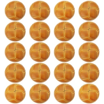 Image of ECSiNG 20PCS 20mm Brown Football Buttons, Pattern Imitation Leather Plastic Blazer Button Vintage Shank Buttons for Blazer, Suits, Sport Coat, Uniform, Jacket