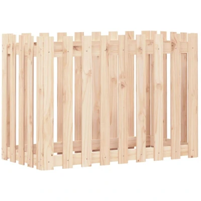 Image of vidaXL Garden Raised Bed with Fence Design 100x50x70 cm Solid Wood Pine