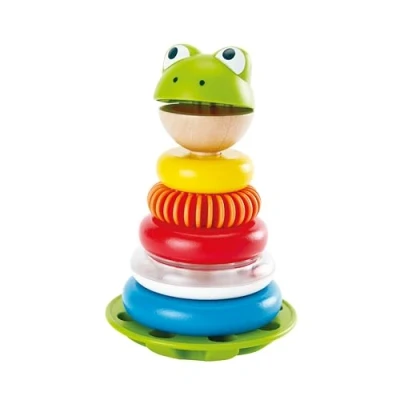 Image of Hape E0457 Mr Frog Stacking Rings Toddler Activity Toy