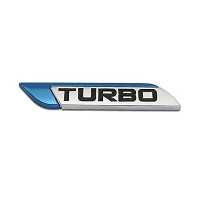 Image of DSYCAR 3D Metal TURBO Turbocharged Car Sticker Logo Emblem Badge Decals Styling DIY Decoration Accessories for Universal Cars Moto Bike Decorative Accessorie (Blue)