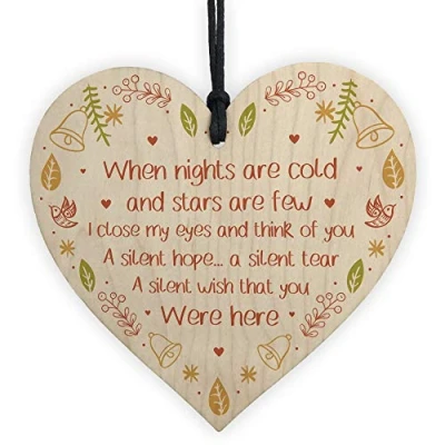 Image of RED OCEAN Handmade Memorial Plaque Heart Mum Dad Nan Sign Remembrance