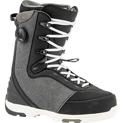 Image of Nitro Snowboards Men&#039;s Club Hybrid Boa &#039;20 All Mountain Freeride Freestyle Speed Lacing System Boat Snowboard Boat, Black, 28.5