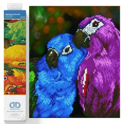 Image of Diamond Dotz Painting Kit: Rainbow Parrots,30 x 77 cm