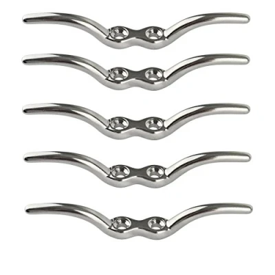 Image of AB Tools Rope Cleat 6&quot; Stainless Steel Marine Grade 5 PACK 316 Boat Washing Line DK79