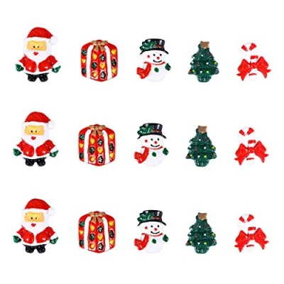 Image of Rosenice, figurines, Christmas table decoration, Santa figure, snowman tree figurine gifts, miniature decorations, DIY accessories, set of 15