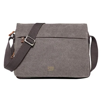 Image of Troop London TRP0241 Classic Canvas Messenger Bag (Charcoal)