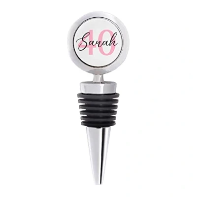 Image of Personalised Keepsake Birthday Age Metal Wine Bottle Stopper 18th, 21st, 30th, 40th, 50th, 60th, 65th, 70th, 80th, 90th, 100th Gift