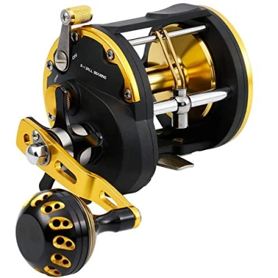 Image of Sougayilang Trolling Reel Saltwater Level Wind Reels, Drag Reels Boat Fishing Ocean for Sea Bass Grouper Salmon STC30
