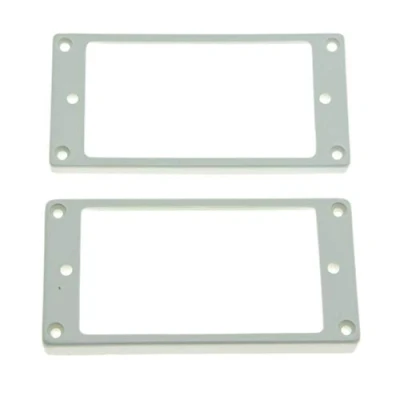 Image of KAISH Set of 2 White Humbucker Pickup Ring Flat Base Bottom Frame for Epiphone LP Guitar