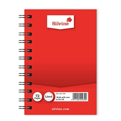 Image of Silvine 5x3&quot; Twin Wire Student&#039;s Notebook. 72 Pages Ruled 7mm Feint [Pack of 36]