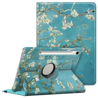 Image of Fintie Rotating Case for Samsung Galaxy Tab S9 FE 5G 10.9 Inch/Galaxy 11 Inch 2023 with S Pen Holder, 360 Degree Swiveling Stand Cover Auto Sleep/Wake, Blossom