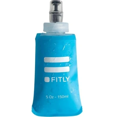 Image of FITLY Soft Water Bottle Shrink As You Drink Flask for Hydration Pack Folding Ideal Running, Hiking, Cycling, Climbing &amp; Rigorous Activity