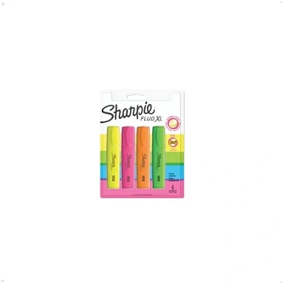 Image of Sharpie Fluo XL Highlighters Chisel Tip Highlighter Pens Highly Visible Yellow, Pink, Orange &amp; Green Fluorescent Colours 4 Count Multipack Set
