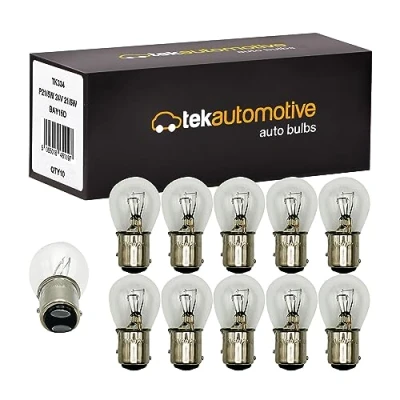 Image of Tek Automotive 334 P21/5W Bulb, 24V Bulbs for Lorry Truck, Brake Stop and Tail Light Bulbs, 21/5W BAY15D Box of 10