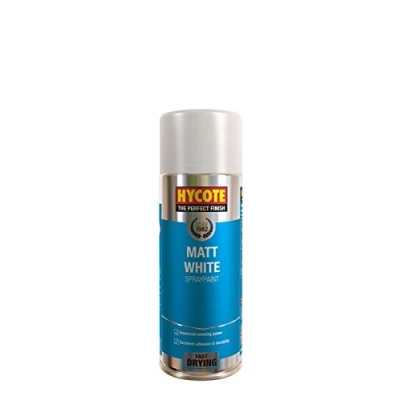 Image of Hycote Colour Spray Paint XUK1000 Matt White 400ml x 24