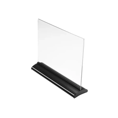 Image of Deflecto Landscape Superior Image Contour A4 Sign Holder, Plastic Display, Menu Holder for Tables, Stand, Display Boards Free Standing