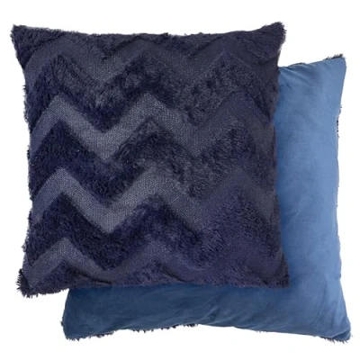 Image of Emma Barclay Nyla Soft Touch Zigzag Cushion Cover (Navy Blue)