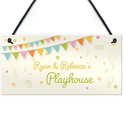 Image of RED OCEAN Personalised Childs Playhouse Sign Garden Shed Hanging Son Daughter Gift
