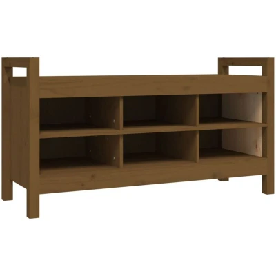 Image of vidaXL Hall Bench Honey Brown 110x40x60 cm Solid Wood Pine