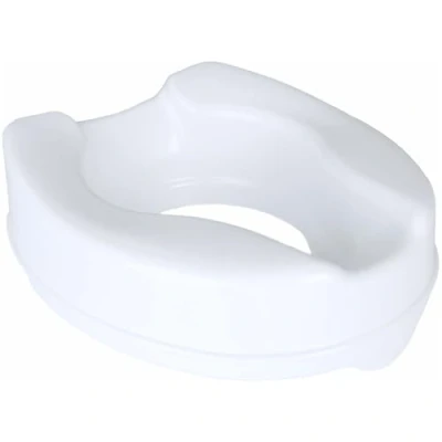 Image of Homecraft Savanah Raised Toilet Seat Without Lid, Elongated for Elderly, Handicapped &amp; Disabled, Adjustable Bracket Bathroom Aid, 10 cm
