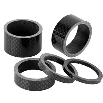 Image of VGEBY Bike Headset Spacer, 3/5/10/15/20mm Full Set MTB Road Stem Spacer Carbon Fiber Bicycle Mountain Fork Washer Kits