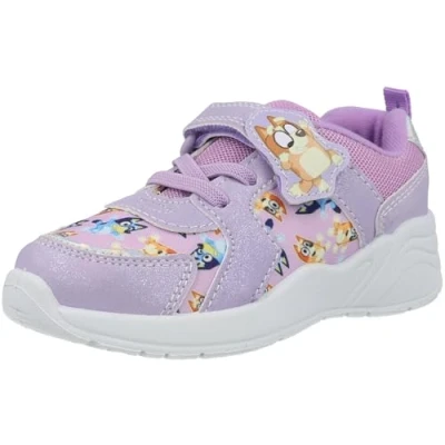 Image of Bluey Kids Trainers Childrens Sneakers Rip Tape Easy Fastening Girls Sports Shoes Pink UK Child 10