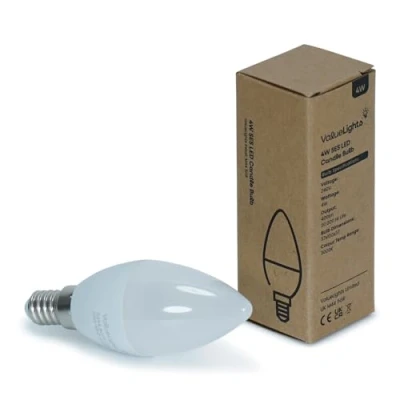 Image of MiniSun 4w High Power LED SES E14 40w Replacement Frosted Opal Candle Bulb 3000K Warm White