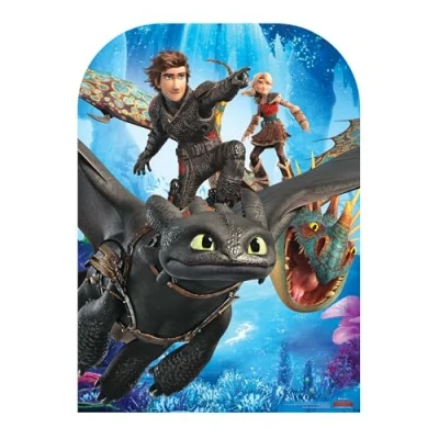 Image of Star Cutouts SC1301 How To Train Your Dragon Toothless Hiccup Stormfly Astrid Child Size Party Stand In Height 130cm Width 96cm