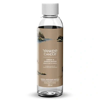 Image of Yankee Candle Signature Reed Diffuser Refill Amber &amp; Sandalwood 200ml Up to 20 weeks of Fragrance Perfect Gifts for Women