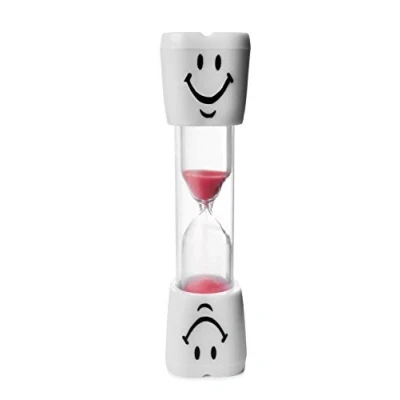 Image of AKORD Children&#039;s Timer Hourglass Kids Sandglass Toothbrush, Red, 3 Minutes