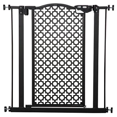 Image of PawHut 74 80 cm Pressure Fit Safety Gate for Doorways and Staircases, Dog Gate, Pet Barrier Hallways with Auto Close, Double Locking