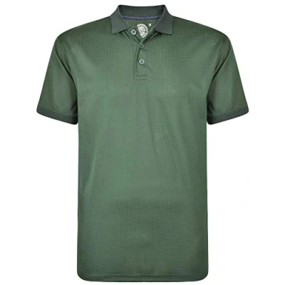 Image of KAM Mens Big Size Performance Breathable Mesh Sports Polo Shirt (5401) in Forest Green 2XL