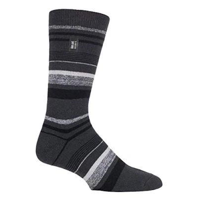 Image of HEAT HOLDERS Ultra Lite Mens Thin 1.0 TOG Winter Warm Lightweight Casual Thermal Dress Socks (6 11 uk, Goldcrest Charcoal)