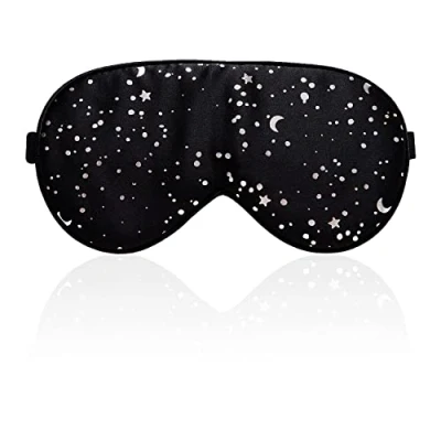 Image of townssilk 100% Silk Sleep mask with Adjustable Strap,Comfortable and Super Soft Eye Ultimate Sleeping aid,blindford Silver Moon