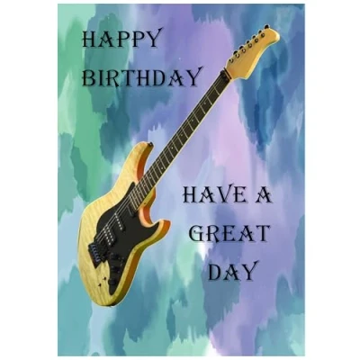 Image of Beebooh cards Electric guitar birthday card