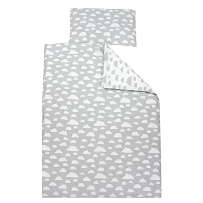 Image of TupTam Children Bedding Set Duvet Cover Pillowcase Two Sided, Clouds Gray, 120x90 cm