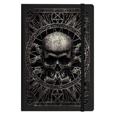 Image of Pagan Skull A5 Hard Cover Black Notebook 14x21cm