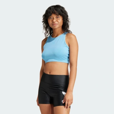 Image of adidas Originals Essentials PLUS CROP Top, Women&#039;s, Size: 16/18 (L), Semi blue burst