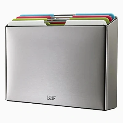 Image of Joseph Folio Steel Chopping Board, Set of 4, Stainless Steel, Multicolour, Large