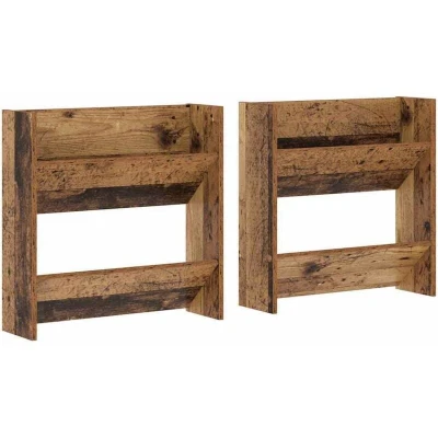 Image of Wall Shoe Cabinet with Shelf mounted Other Storage 2 pcs Old wood Engineered Vidaxl